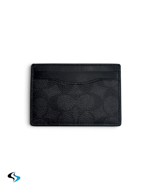 Tarjetero Coach QB/ Charcoal/ Black