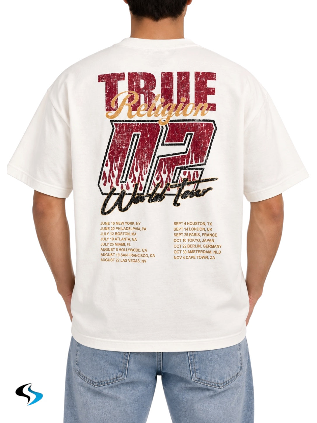 Playera True Religión World Tour Heavyweight Oversized Tee