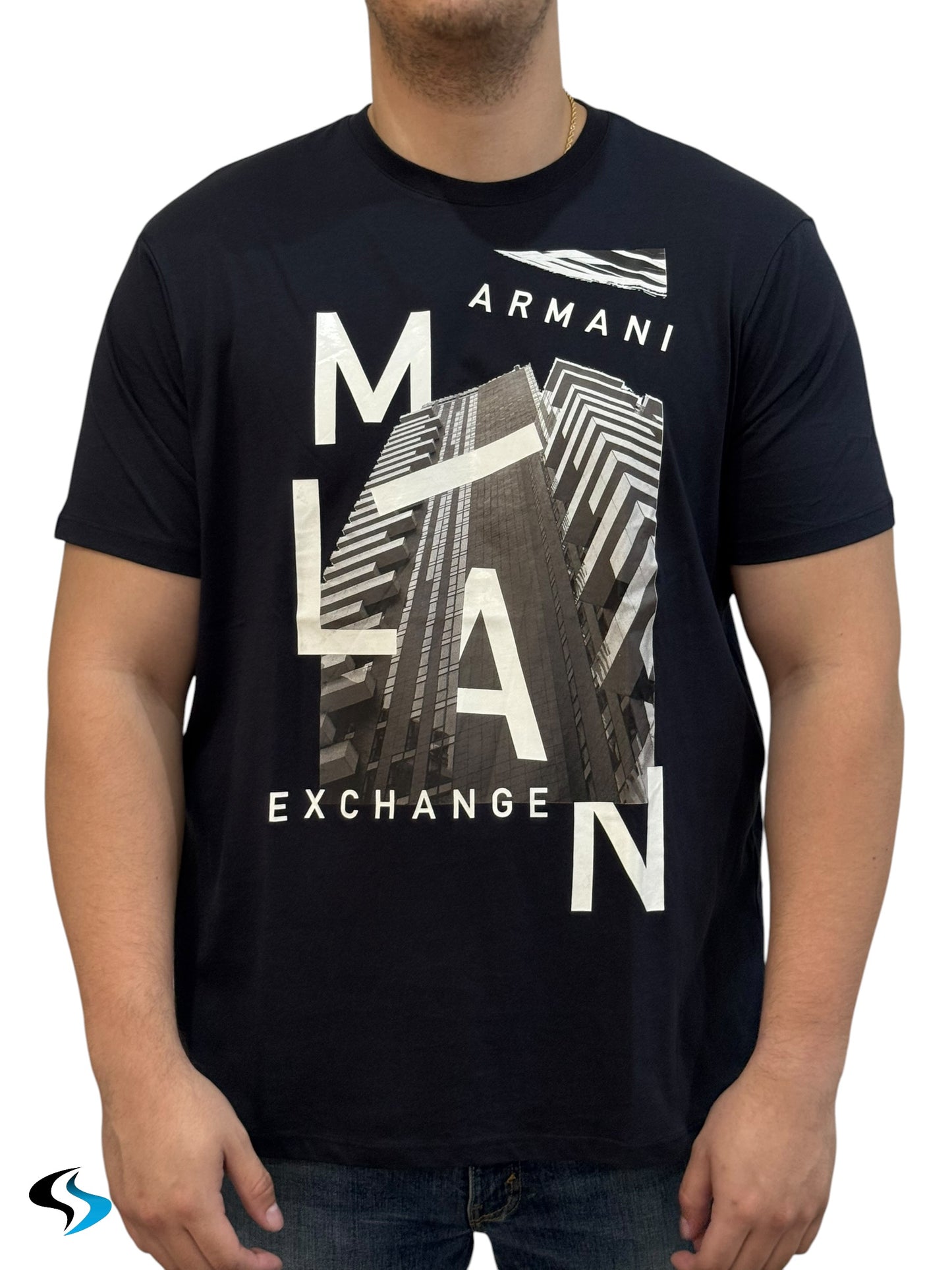 Playera Armani Exchange RD Azul Marino