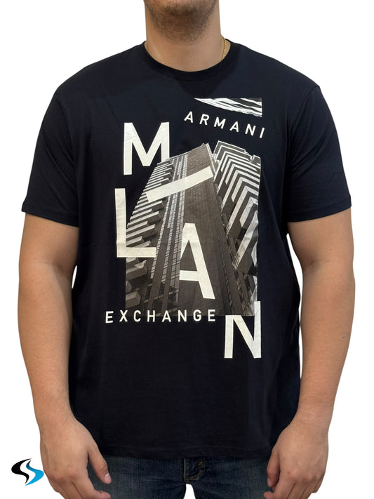 Playera Armani Exchange RD Azul Marino