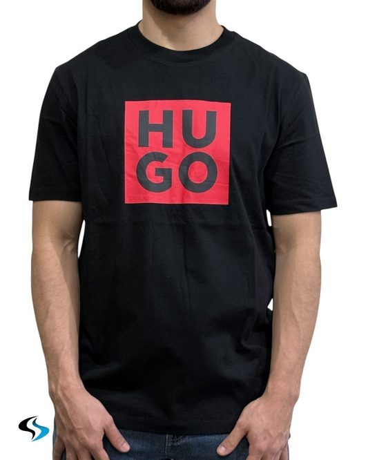 Playera Hugo Negra/Rojo
